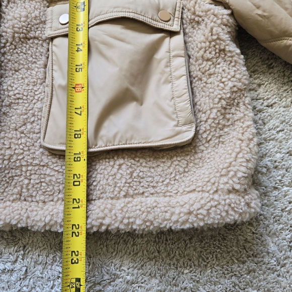 Athleta Fleece Hybrid Jacket Womens XL Tan Cropped - Picture 10 of 12